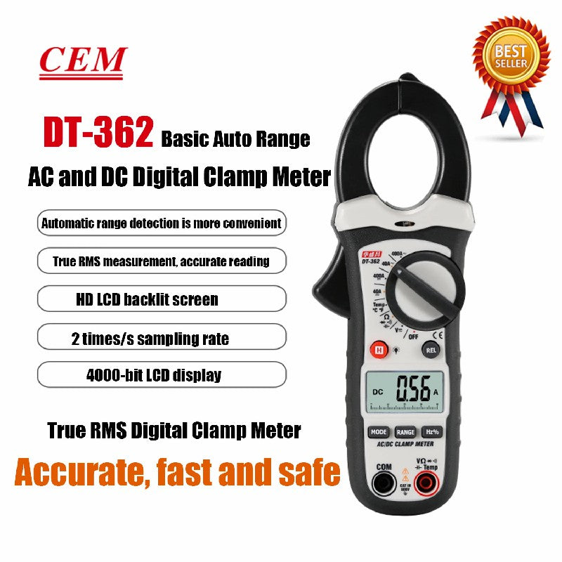 CEM DT-360 DT-362 DT-363 High Precision Clamp Meter Automatic Digital Multimeter Non-Contact Voltage Test Ammeter Electrical CEM DT-360 DT-362 DT-363 High Precision Clamp Meter Automatic Digital Multimeter Non-Contact Voltage Test Ammeter Electrical
